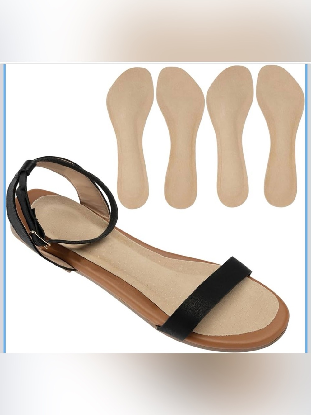 NWOT 2 Pairs WHITE Pigskin Non-Slip High Heel Cushion Inserts Arch Support